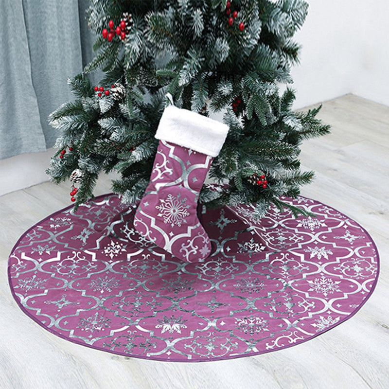 Haillom 48 Inch Red Christmas Tree Skirt Snowflakes Tree Skirt Double Layers Xmas Tree Mat Party Decorations with Stocking Home & Garden > Decor > Seasonal & Holiday Decorations > Christmas Tree Skirts TureClos Purple  