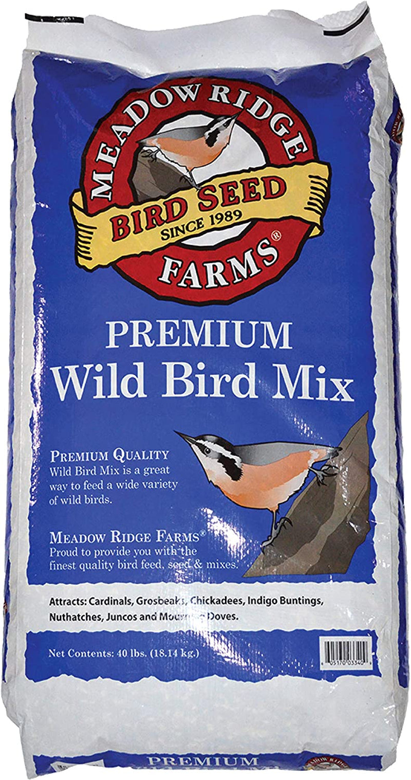 Meadow Ridge Farms Premium Wild Bird Seed Mix, 40-Pound Bag Animals & Pet Supplies > Pet Supplies > Bird Supplies > Bird Food Meadow Ridge Farms 40 Pound (Pack of 1)  