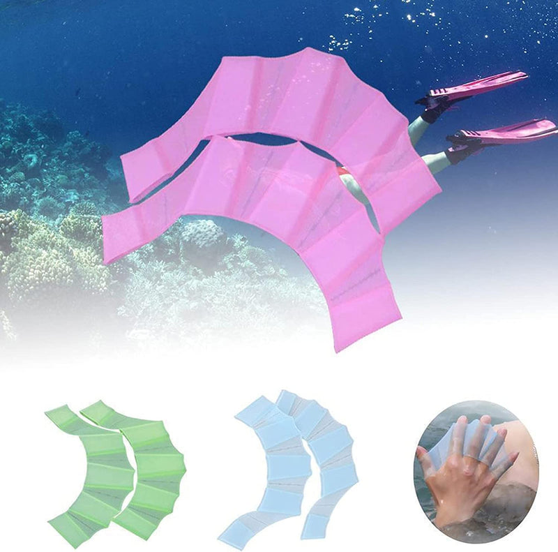CYCTECH 1 Pair Silicone Hand Swimming Fins Flippers Swim Palm Finger Webbed Gloves Paddle Swimming Training Equipment for Women Men Kids Sporting Goods > Outdoor Recreation > Boating & Water Sports > Swimming CYCTECH   
