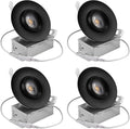 (4 Pack)4 Inch 3CCT Black Gimbal LED Recessed Light,12W 100W Eqv,Ic Rated,3 Colors 2700K/3000K/4000K,1000Lm High Brightness,Cri90+ Airtight Dimmable Adjustable Rotatable Downlight Lighting Fixture Home & Garden > Lighting > Flood & Spot Lights NICKLED 5000K-Cool Light 4Pack 