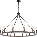 ZCHAOZ Modern Farmhouse Chandelier for Dining Room, 6 Lights Chandelier Light Fixture Adjustable Height, Black and Gold Hanging Candle Pendant Lighting for Kitchen Island Living Room Bedroom Foyer Home & Garden > Lighting > Lighting Fixtures > Chandeliers ZCHAOZ 12 Light-Black  