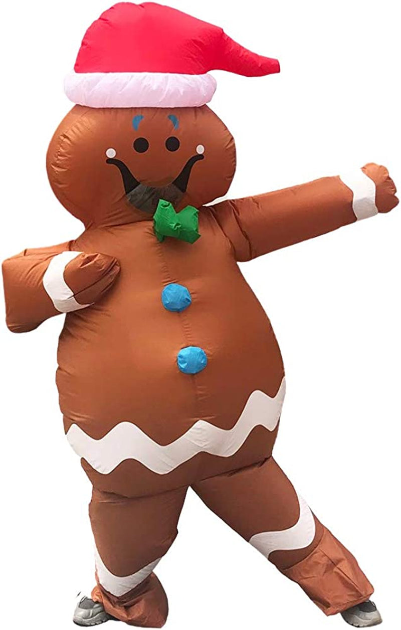Nisotieb Supper Funny Halloween Inflatable Costume Halloween Blow-Up Costume for Adult Halloween Costume/Christmas Party  NiSotieb Inflatable Gingerbread Man  