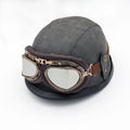 German Style Leather Motorcycle Helmets, Adult Retro Thin Skull Cap Half Helmet for Men Women, DOT Approved Vintage Open Face Half Shell Helmet for Bicycle Cruiser Scooter Mopeds Sporting Goods > Outdoor Recreation > Cycling > Cycling Apparel & Accessories > Bicycle Helmets Aanlun AND Large 