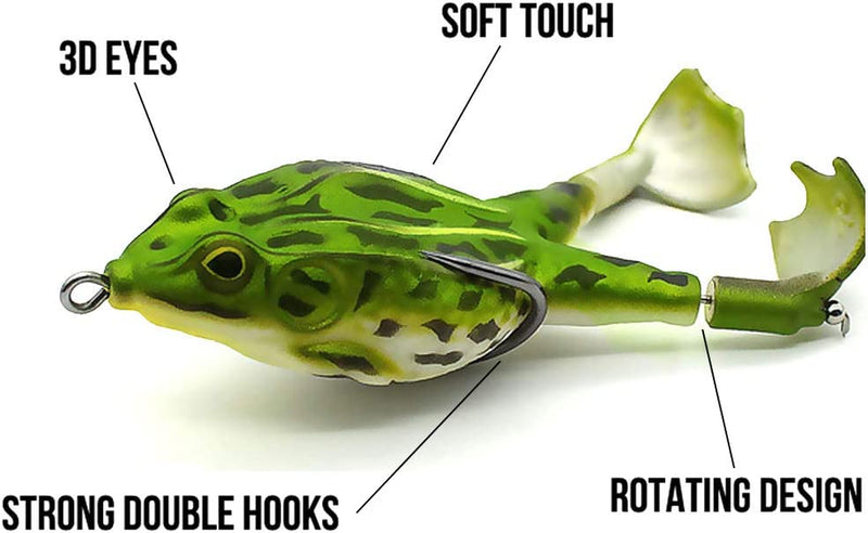 Spotlip Double Propellers Frogs Lure Soft Bait Soft Silicone Artificial Fishing Lures Floating Weedless Baits Kit 3.56 Inch/13G Topwater Lure Sporting Goods > Outdoor Recreation > Fishing > Fishing Tackle > Fishing Baits & Lures Spotlip   