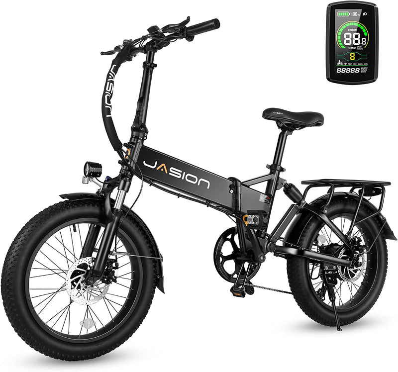 Jasion EB7 2.0 Electric Bike for Adults, 500W Motor 20MPH Max Speed, 48V 10AH Removable Battery, 20" Fat Tire Foldable Electric Bike with Dual Shock Absorber, and Shimano 7-Speed Electric Bicycles Sporting Goods > Outdoor Recreation > Cycling > Bicycles GUANGDONG SHUNDE JUNHAO SCIENCE & TECHNOLOGY DEVELOPMENT CO.,LTD Dark  