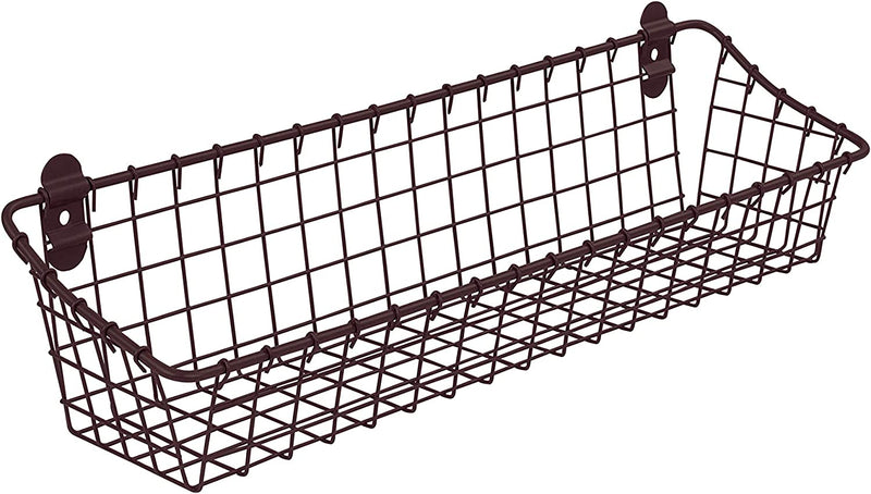 Spectrum Diversified Vintage Large Cabinet & Wall-Mounted Basket for Storage & Organization Rustic Farmhouse Decor, Sturdy Steel Wire Storage Bin, Industrial Gray Sporting Goods > Outdoor Recreation > Fishing > Fishing Rods Firemall LLC Bronze Pack of 1 Medium