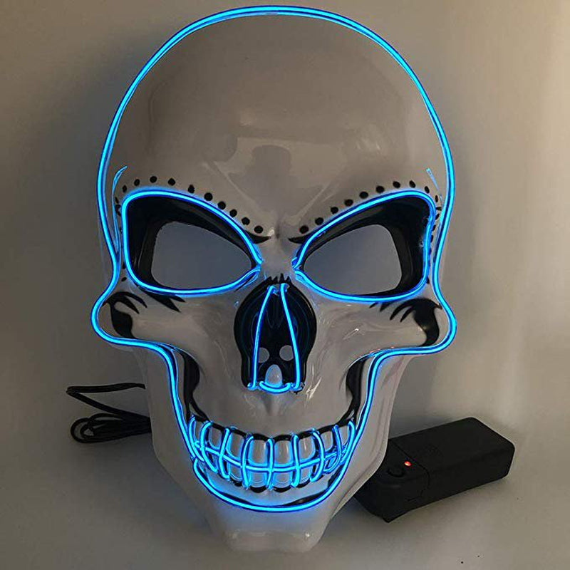 Light up Mask Halloween Cosplay LED Scary Death Skull Mask EL Wire Mask for Festival Parties Apparel & Accessories > Costumes & Accessories > Masks KAWELL   