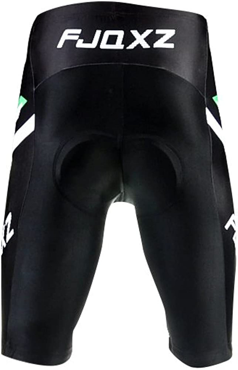 Fjqxz Men'S Cycling Jersey Bib Shorts with 3D Padded Set Outfit F011D Black