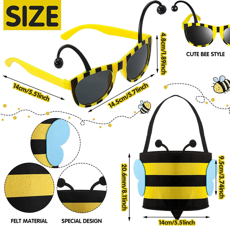 Janmercy Bee Costume Kit Halloween Bee Cosplay Adults Kids Costume Women Bumble Costume Accessories Halloween Cosplay Party