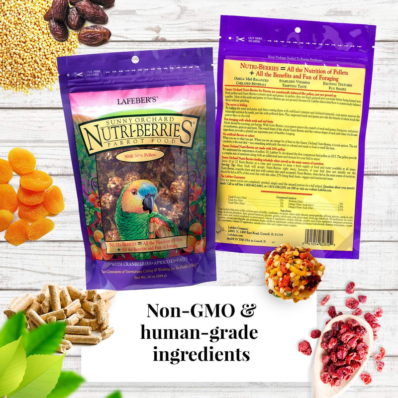 LAFEBER'S Nutri-Berries Pet Bird Food Variety Sampler Bundles, Made with Non-Gmo and Human-Grade Ingredients, for Parrots, 10 Oz. Each (4 Pk Bundle) with Free Avi-Cake Sample Animals & Pet Supplies > Pet Supplies > Bird Supplies > Bird Food Lafeber Company   
