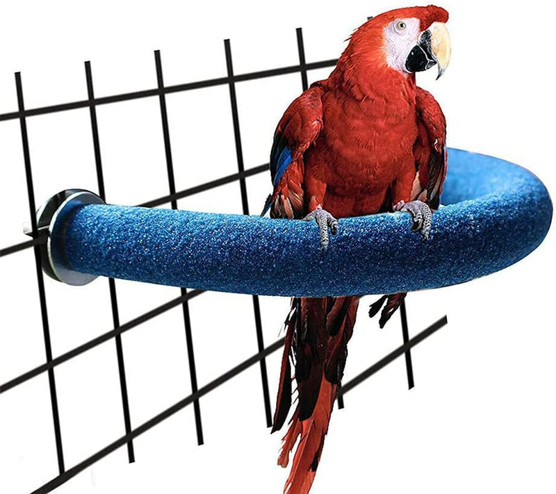 Tetupga U Shape Parrot Perch Stand Pet Toy Bird Platform Sand Paw Grinding Clean Stick Cage Exercise Conure Budgie Cockatiel Accessories (Blue Small) Animals & Pet Supplies > Pet Supplies > Bird Supplies TeTupGa   