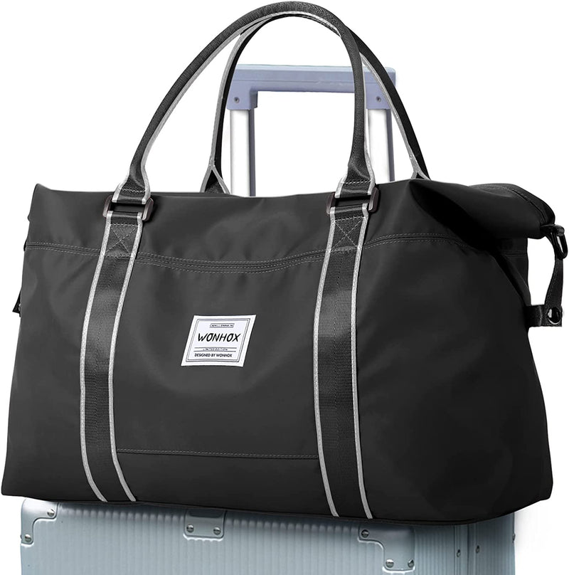 Weekender Bags for Women,Carry on Bag,Overnight Bag with Trolley Sleeve,Sports Tote Gym Bag,Travel Bag for Women Home & Garden > Household Supplies > Storage & Organization VECAVE Black  