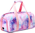Girls Dance Duffle Bag，Gymnastics Sports Bag for Girls, Kids Small Overnight Weekender Carry on Travel Bag with Shoe Compartment and Wet Pocket Panda Home & Garden > Household Supplies > Storage & Organization Octsky 03-Galaxy Pink  