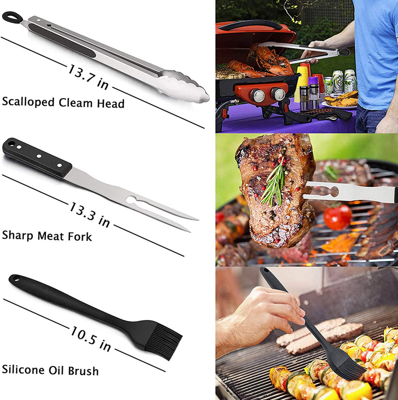 Hasteel Griddle Grill Accessories 16PCS, Metal Spatula Stainless Steel with Carrying Bag, Professional BBQ Griddle Tools Kit for All Your Grilling Needs - Teppanyaki Flat Top Cooking and Camping