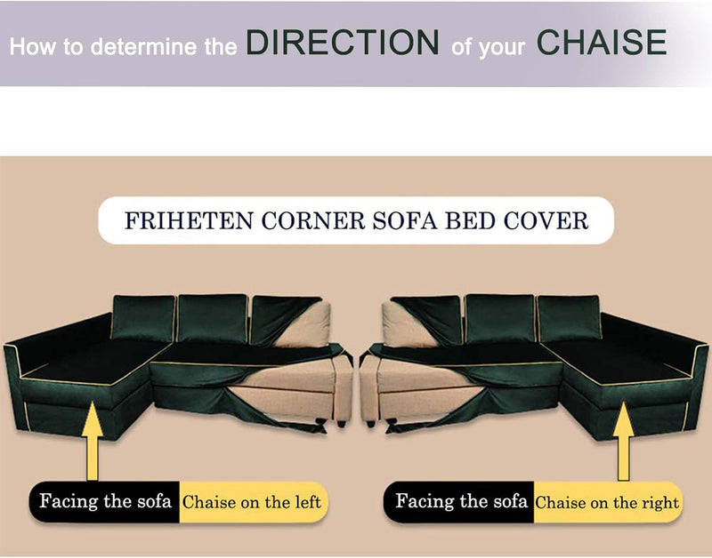 CRIUSJA Couch Covers for IKEA Friheten Sofa Bed Sleeper, Couch Cover for Sectional Couch, Sofa Covers for Living Room, Sofa Slipcovers with Cushion and Throw Pillow Covers (2030-17, Left Chaise) Home & Garden > Decor > Chair & Sofa Cushions CRIUSJA   