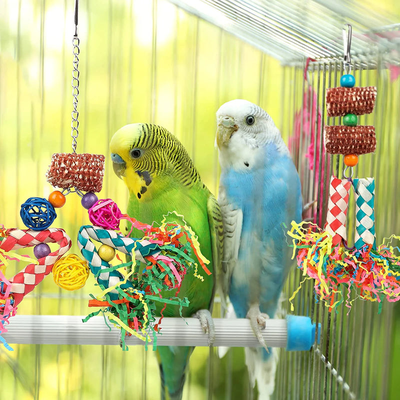 Bird Shredding Toys, 5PCS Parrot Chewing Toys Natural Corn Cob, Colorful Bamboo Bird Foraging Toys for Small Medium Parrots Parakeets, Conures, Cockatiel, Lovebirds Animals & Pet Supplies > Pet Supplies > Bird Supplies > Bird Toys LifeIdeas   
