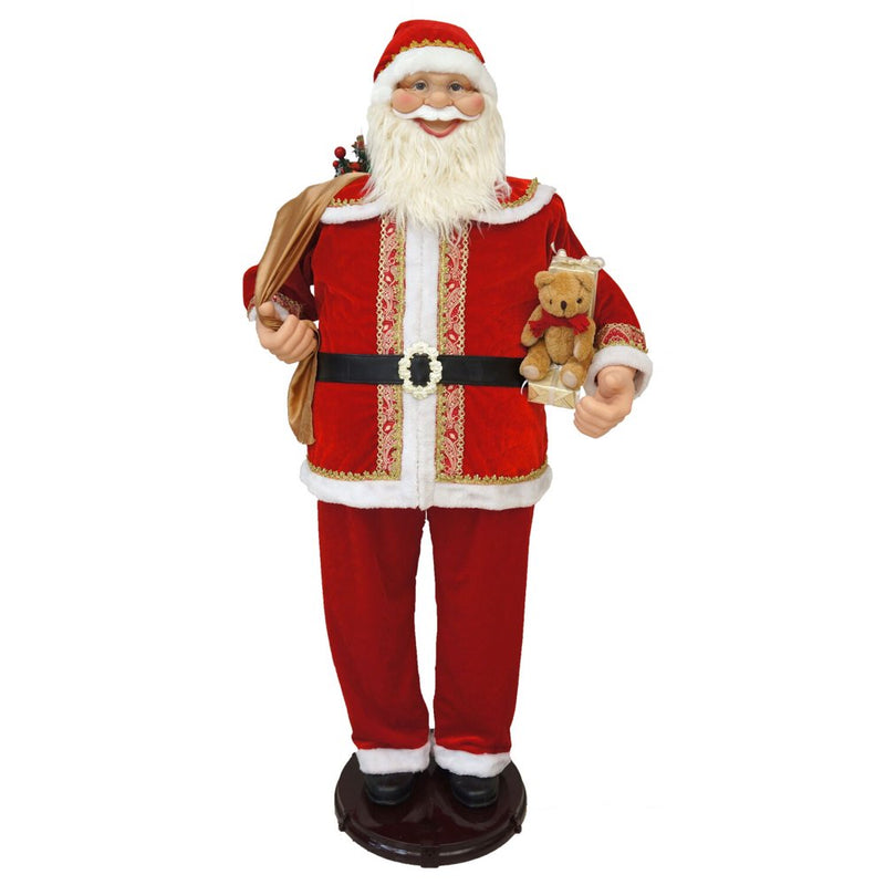 Fraser Hill Farm 58-In. Dancing Santa with Toy Sack, Teddy Bear, and Wrapped Gifts | Indoor Animated Home Holiday Decor | Dancing Christmas Decorations | FSC058-2RD6  Fraser Hill Farm Wrapped Gifts  