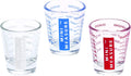 Kolder Mini Measure Heavy Glass, 20-Incremental Measurements Multi-Purpose Liquid and Dry Measuring Shot Glass, Red and Blue, Set of 2 Home & Garden > Kitchen & Dining > Barware Harold Import Company, Inc. Red, White and Blue Set of 3 