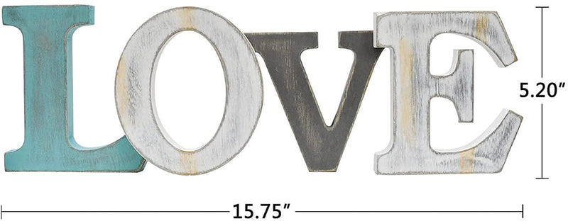 Morning View Love Wood Sign Decor Wooden Love Letter Sign Love Word Block Decor Rustic Wood Cutout Sign Wall Decor Freestanding Wooden Cutout Letter Tabletop Centerpieces Mantel Decor Valentine'S Day Home & Garden > Decor > Seasonal & Holiday Decorations Morning View   