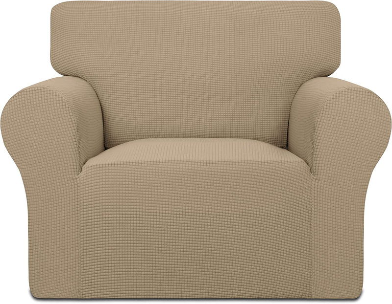 DANABEST Armchair Cover Stretch Slipcover 1-Piece Jacquard Couch Covers Sofa Slipcover Covers Washable Couch Cover Furniture Protector for Living Room (Camel,Armchair) Home & Garden > Decor > Chair & Sofa Cushions DANABEST Camel armchair 