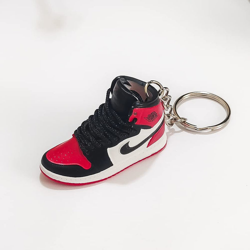 Sneaker Keychain Jordan'S Retro Ⅰshoe Key Chain for Men & Women (Black-Red) Sporting Goods > Outdoor Recreation > Winter Sports & Activities MIMEIMIAI   
