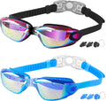 Kids Swim Goggles, 2 Packs Swimming Goggles for Kids Girls Boys and Child Age 4-16 Sporting Goods > Outdoor Recreation > Boating & Water Sports > Swimming > Swim Goggles & Masks COOLOO 02.pink Ultramirrored Lens&blue Ultramirrored Lens  