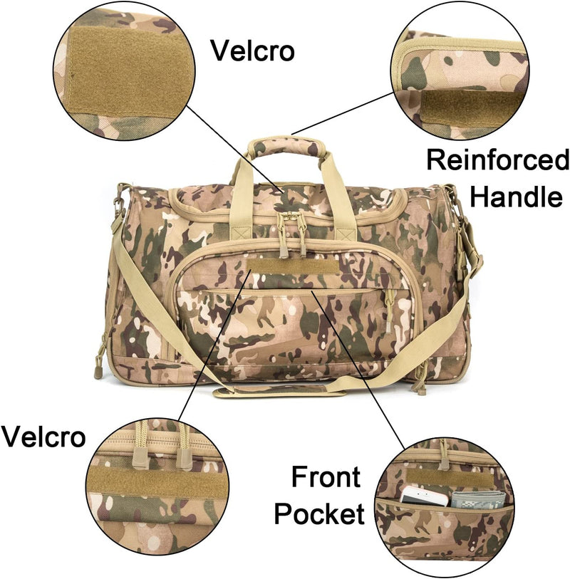 PANS Military Waterproof Duffel Bag Tactical Outdoor Gym Bag Army Carry on Bag with Shoes Compartment,Molle System,Shoulder Bag&Handbag for Sports Travel Camping Hunting(Multicam-B) Home & Garden > Household Supplies > Storage & Organization PANS   