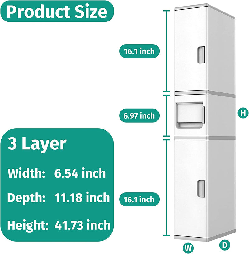 HREASKY Toilet Paper Storage, Small Bathroom Storage Cabinet, Bathroom Organizer for Small Space and Corner, Waterproof and Dustproof, Super Space Saving, White Home & Garden > Household Supplies > Storage & Organization Hreasky   