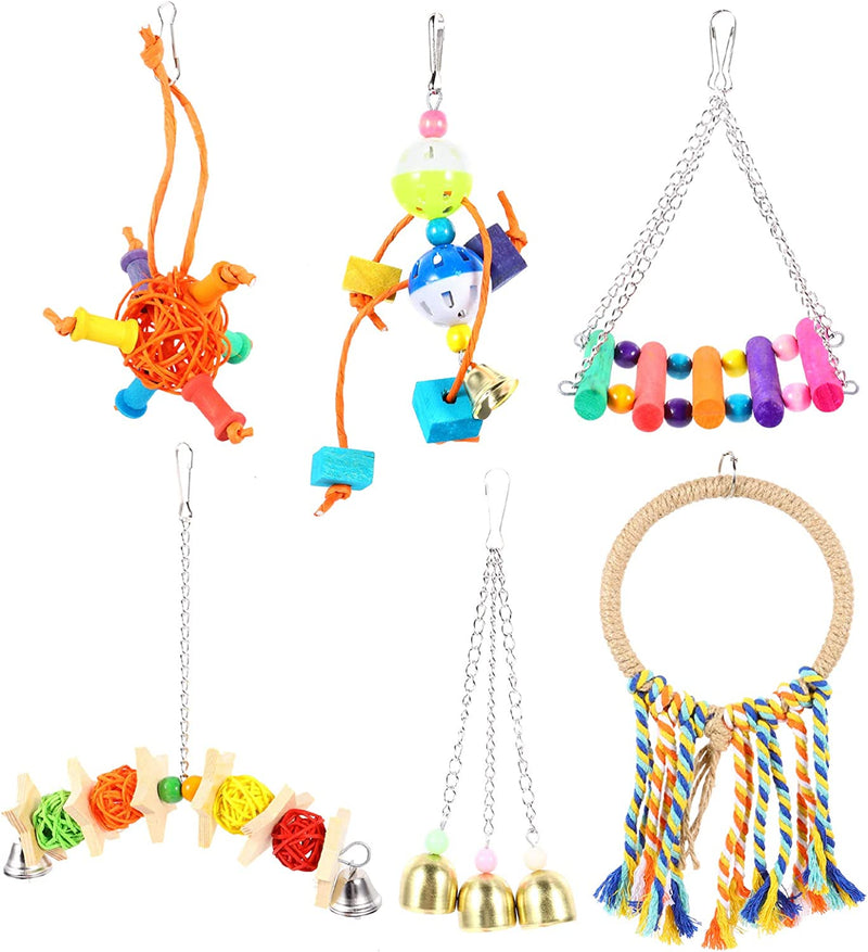 Balacoo 1 Set Parrot Climbing Toy Hammock Perch Budgie Parrots Cockatiels Bell Exercise Birds Parakeets Bird Ball Ladders Toys Stand Cotton Swing Bridge Rope Ring Cage Hanging Bite Animals & Pet Supplies > Pet Supplies > Bird Supplies Balacoo Colorful 34X15.5CM 