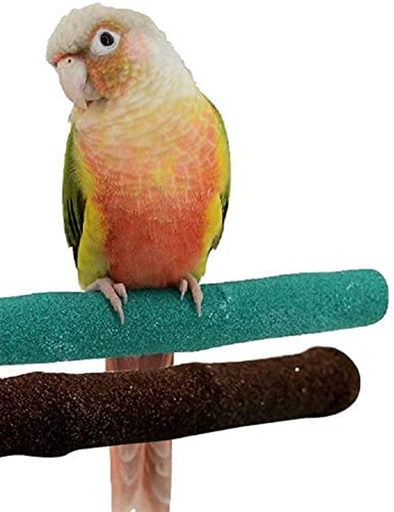 Borangs Parrot Perches Bird Stand Natural Wood Quartz Sand Branches Nail Perch for Small Medium Birds Cockatiel Cockatiel Parakeet Conure Cage Accessory Pack of 2 (Upgraded New Version 20Cm/8") Animals & Pet Supplies > Pet Supplies > Bird Supplies Borangs 8" Length New Version  