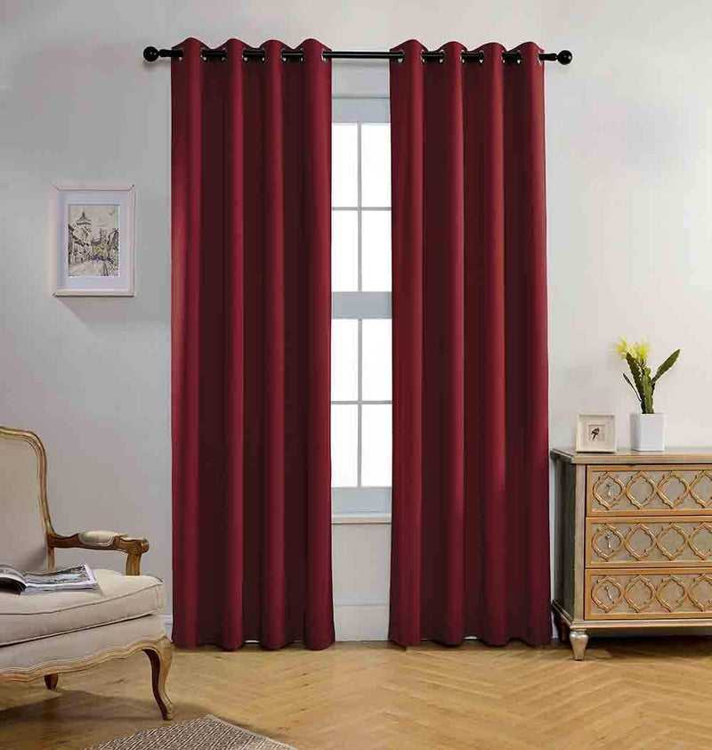 Miuco Room Darkening Texture Thermal Insulated Blackout Curtains for Bedroom 1 Pair 52X63 Inch Black Home & Garden > Decor > Window Treatments > Curtains & Drapes MIUCO Burgundy 52x95 inch 