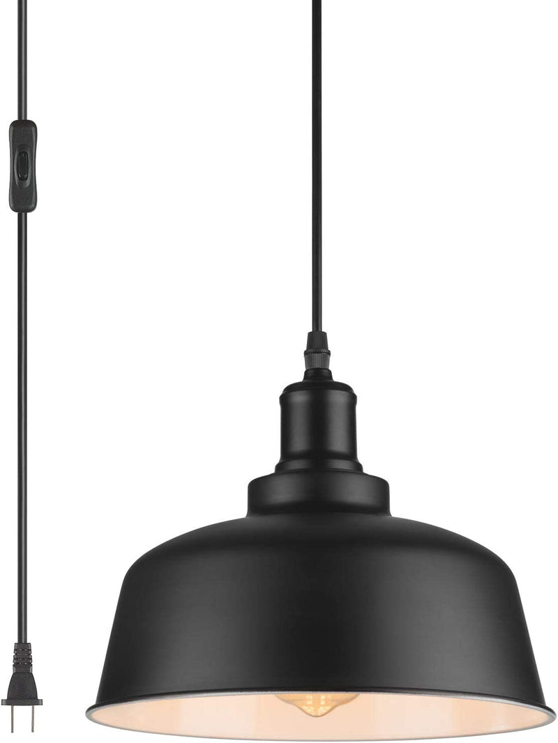 IC INSTANT COACH Industrial Pendant Light,Retro E26 Hanging Ceiling Pendant Lamp with Plug in Cord and On/Off Switch for Kitchen, Foyer, Bedroom,Warehouse, Dining Room, Restaurant Home & Garden > Lighting > Lighting Fixtures IC INSTANT COACH   