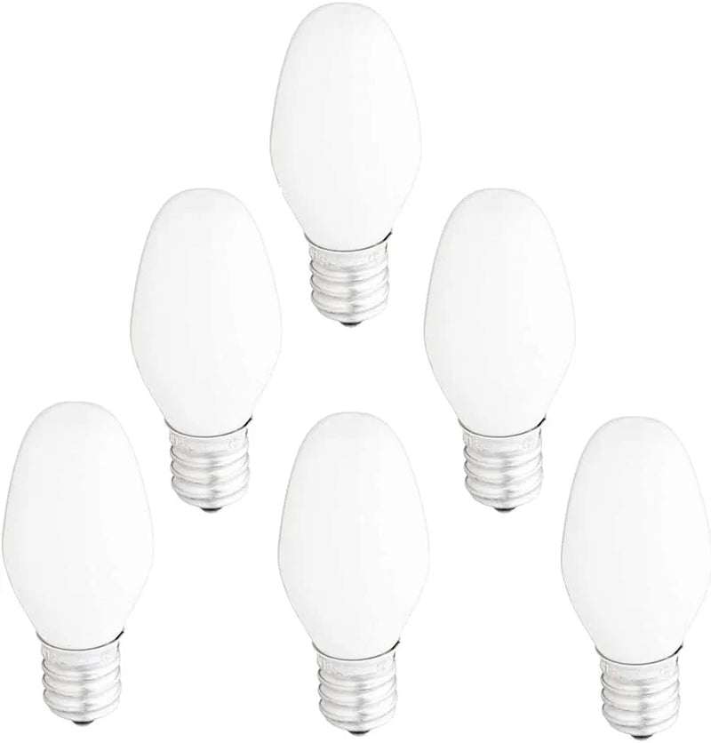 White Night Light Bulbs 6PC