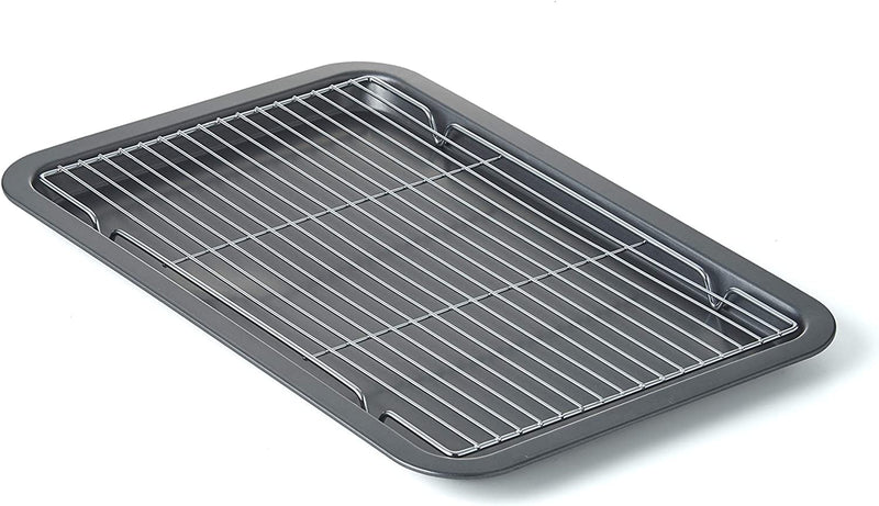 Nifty Set of 3 Non-Stick Cookie and Baking Sheets – Non-Stick Coated Steel, Dishwasher Safe, Oven Safe up to 500 Degrees, Includes Large, Medium, and Small Pans Home & Garden > Kitchen & Dining > Cookware & Bakeware Nifty Solutions Set of 1 Pan & Rack  