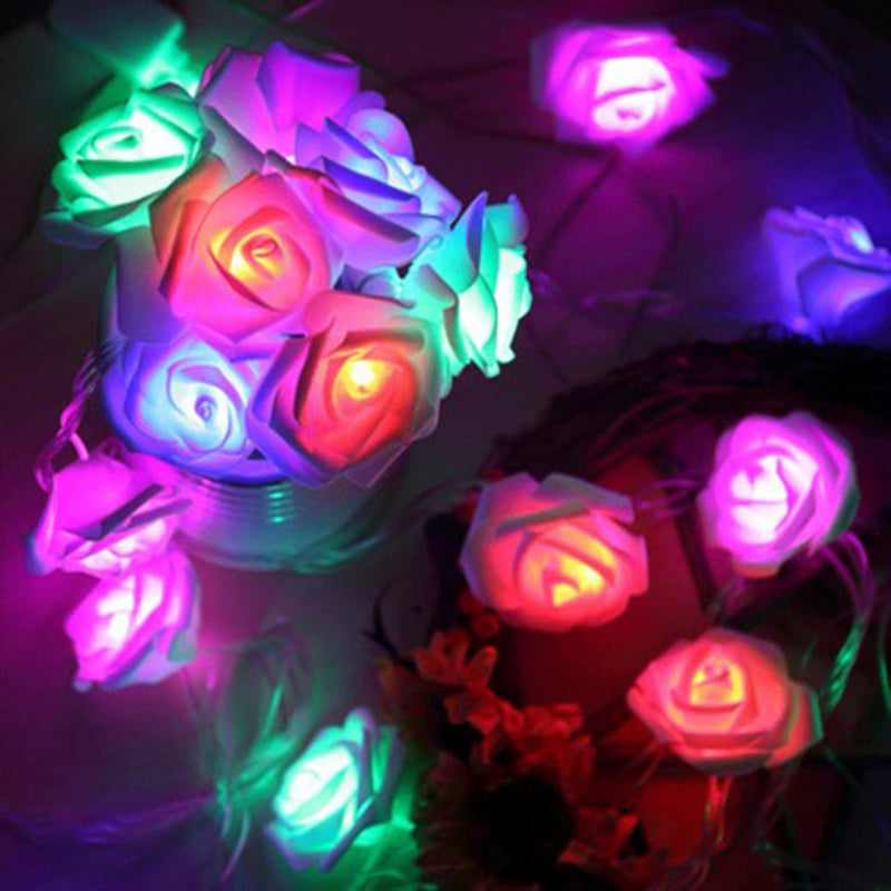 Fyearfly Rose String Lights, 10 LED Battery Operated Romantic Color Rose Lights String, 5Ft Artificial Flowers Garland Led Lights for Valentine'S Day Wedding Indoor Outdoor Festival Party Decor Home & Garden > Decor > Seasonal & Holiday Decorations Fyearfly   