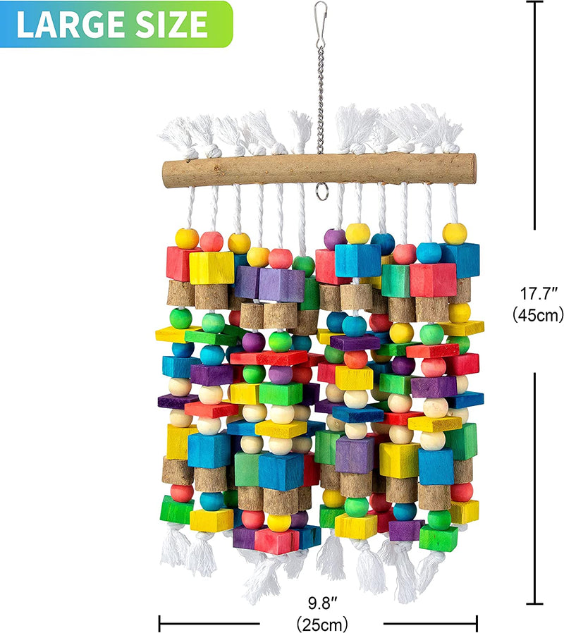 AK KYC Large Bird Parrot Toys, Multicolored Natural Wooden Blocks Bird Parrot Tearing Toys Suitable for Macaws Cockatoos,African Grey and a Variety of Parrots Animals & Pet Supplies > Pet Supplies > Bird Supplies > Bird Toys AK KYC   