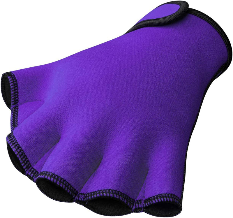 Fitst4 Aqua Gloves Webbed Paddle Swim Gloves Fitness Water Aerobics and Swimming Resistance Training Gloves for Men Women Children Sporting Goods > Outdoor Recreation > Boating & Water Sports > Swimming > Swim Gloves FitsT4 Sports Purple Medium 