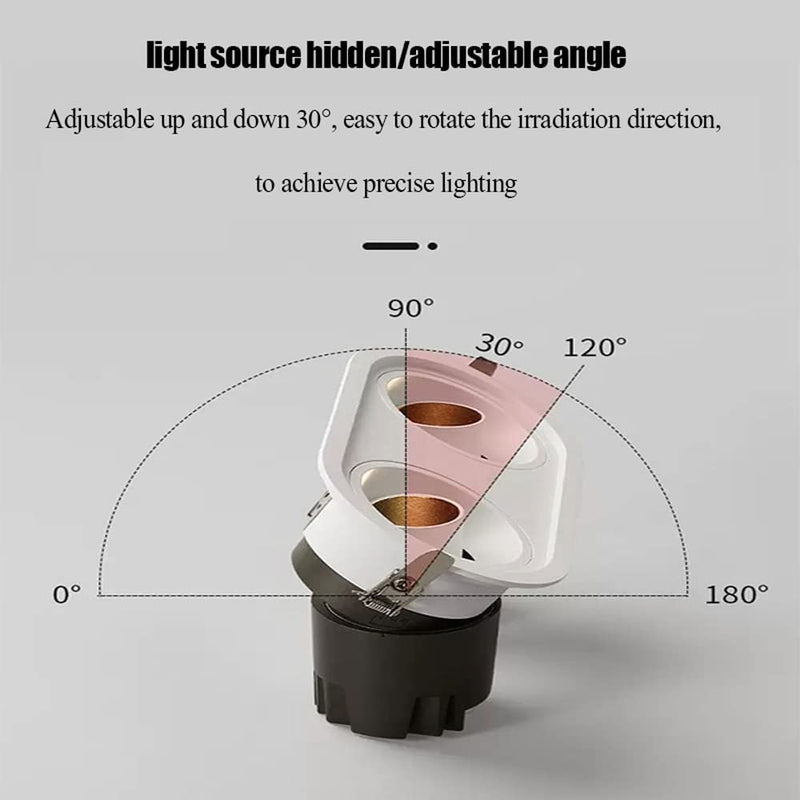 FAZRPIP 6 Pcs Double-Head Downlight,12W * 2 LED Recessed Lighting, Baffle Trim, 3000K-5000K Daylight Retrofit Downlight Deep Anti-Glare COB Spotlights Cut Sizes:185 * 85Mm