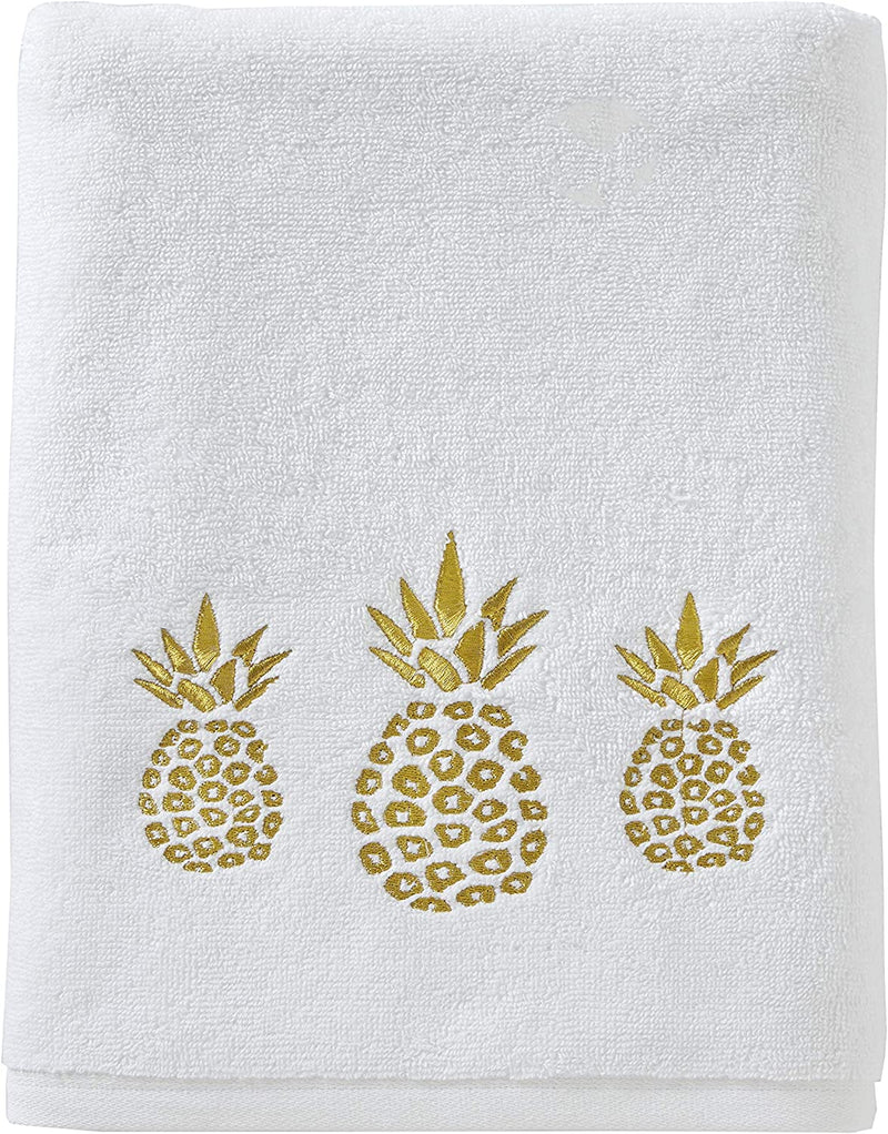 SKL Home by Saturday Knight Ltd. Gilded Pineapple Bath Towel, White Home & Garden > Linens & Bedding > Towels SKL Home Bath Towel, White  