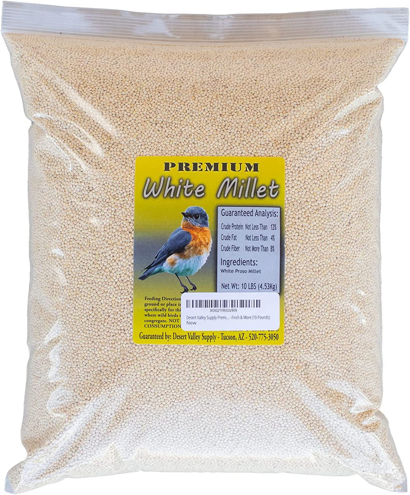 Desert Valley Premium White Millet Proso Seeds - Wild Bird Food, Cardinal, Finches & More (10-Pounds) Animals & Pet Supplies > Pet Supplies > Bird Supplies > Bird Food Desert Valley Supply   