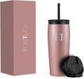 IRON °FLASK Nomad Tumbler - 20 Oz, 2 Lids (Straw/Flip), Vacuum Insulated Stainless Steel Bottle, Double Walled, Thermo Coffee Travel Mug, Water Metal Canteen Home & Garden > Kitchen & Dining > Tableware > Drinkware IRON °FLASK Rose Gold 28.0 ounces 