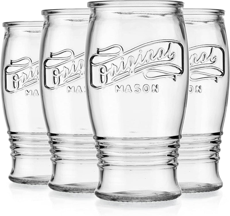 Pilsner Glasses 16 Oz. Beer Glasses by Glaver’S, Set of 4 Tall Original Mason Glasses, Wheat Beer Pint Glasses, Drinking Cups for Juice, Smoothies, Beverages, Cocktail Drinkware, Dishware Safe. Home & Garden > Kitchen & Dining > Tableware > Drinkware Glaver's   
