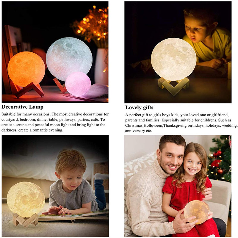 Moon Lamp, 16 Colors Galaxy Light 3D Printing Starry Moon Night Light with Stand/Remote Control/Touch/Usb Rechargeable, Moon Light Lamps ，Valentine'S Day Gift Birthday Christmas Gifts(5.9 Inch) Home & Garden > Decor > Seasonal & Holiday Decorations Fieldworks Supply   