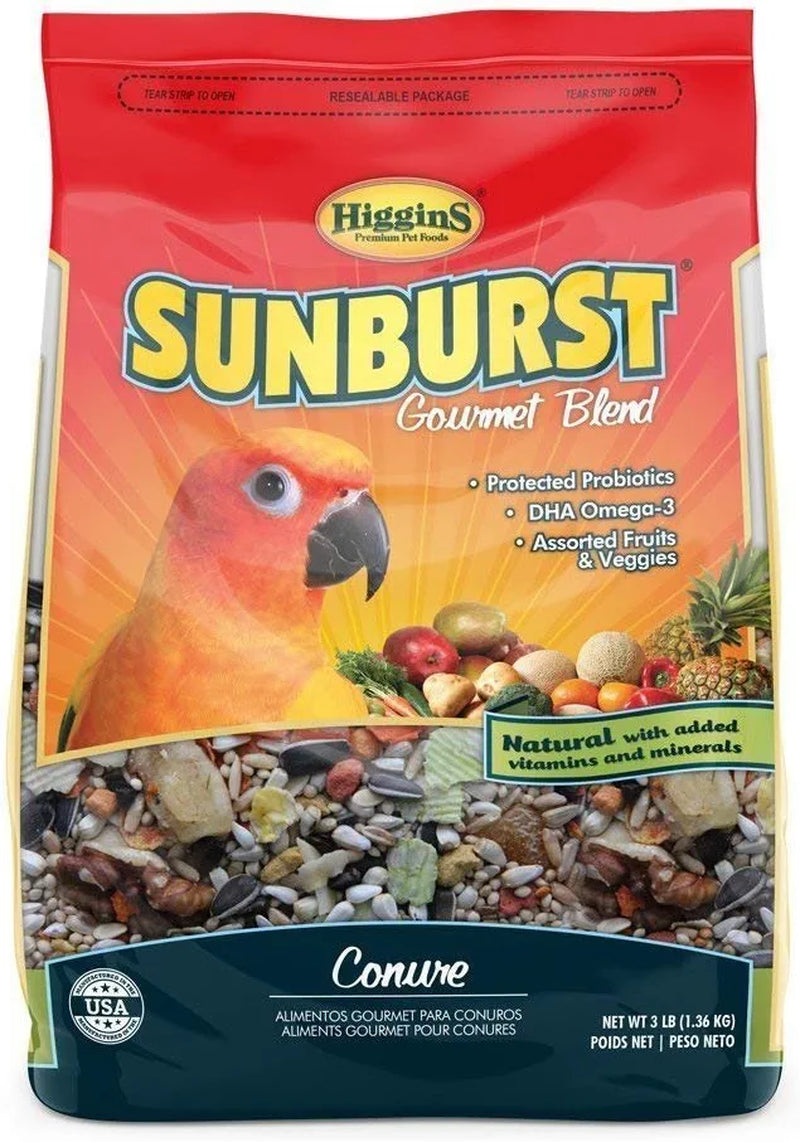 Higgins Sunburst Conure Bird Food, Gourmet Blend with Fruits & Veggies, 3 Lb. Bag Fast Delivery, by Just Jak'S Pet Market Animals & Pet Supplies > Pet Supplies > Bird Supplies > Bird Food Higgins   
