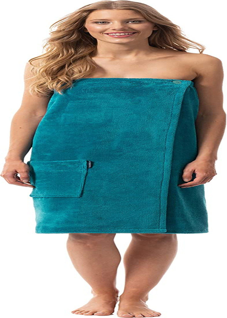 Morgenstern Women Body Towel Wrap with Pocket Bath Body Wrap Bath Towel Wrap Spa Wraps Navy Blue Home & Garden > Linens & Bedding > Towels Morgenstern Turquoise  