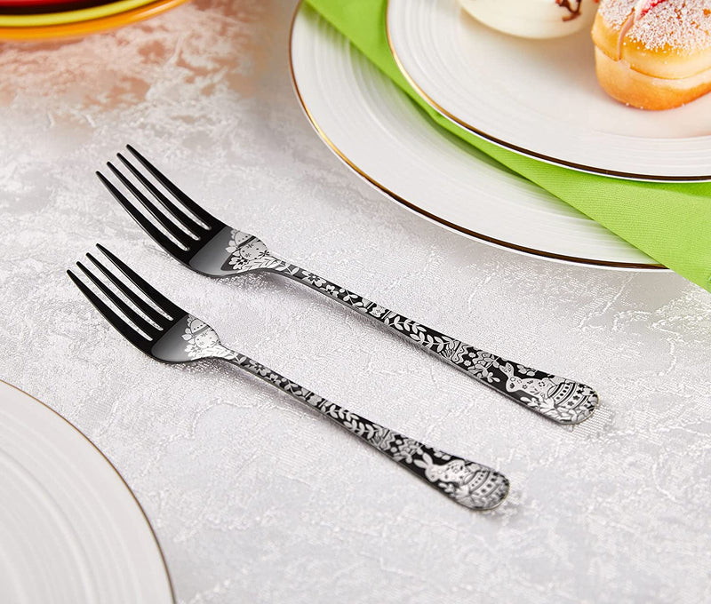 Fivent 24-Piece Easter Flatware Set, Service for 4, Stainless Steel Flatware Set with Steak Knives, Mirror Polished Cutlery Set, Easter Decorations Table Setting, Hand Wash Recommended Home & Garden > Decor > Seasonal & Holiday Decorations Fivent   