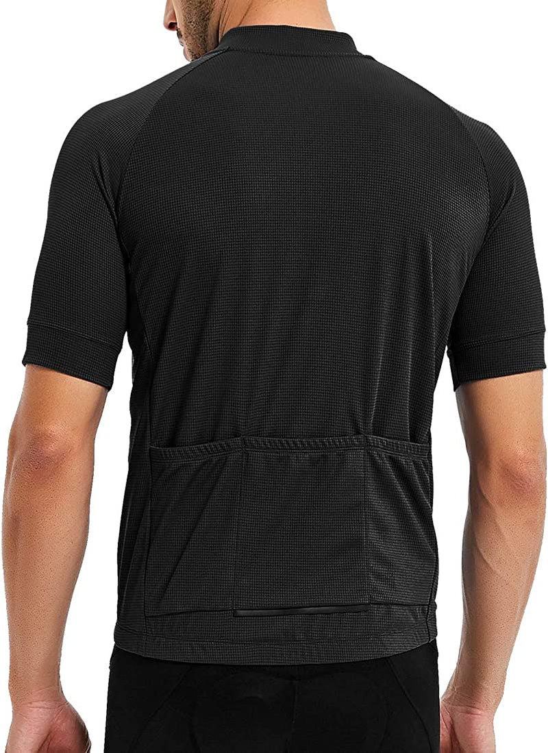 CATENA Men'S Cycling Jersey Short Sleeve Shirt Running Top Moisture Wicking Workout Sports T-Shirt Sporting Goods > Outdoor Recreation > Cycling > Cycling Apparel & Accessories CATENA Black Small 