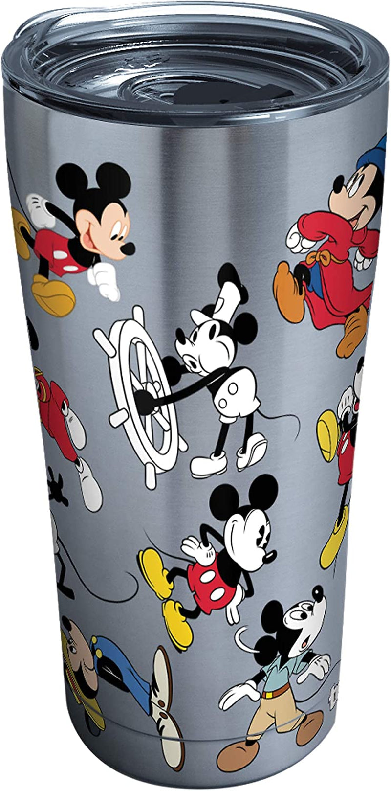 Tervis 1297812 Disney Mickey Mouse 90Th Birthday Stainless Steel Insulated Tumbler with Clear and Black Hammer Lid, 30 Oz, Silver Home & Garden > Kitchen & Dining > Tableware > Drinkware Tervis Tumbler Company 20oz  