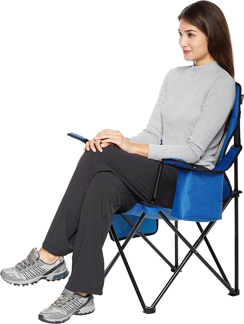 Folding Mesh-Back Outdoor Camping Chair with Carrying Bag - 34 X 20 X 36 Inches, Blue