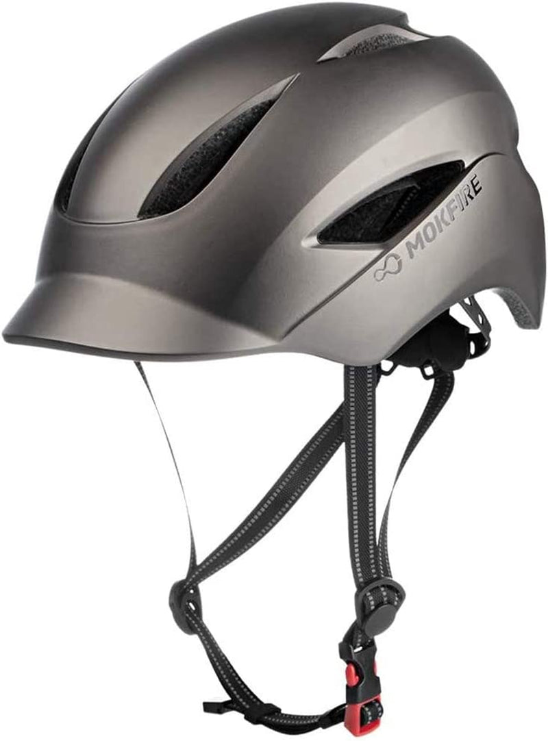 MOKFIRE Adult Bike Helmet That'S Light, Cool & Sleek, Bicycle Cycling Helmet with Rear Light for Urban Commuter Adjustable Size for Adults Men/Women Sporting Goods > Outdoor Recreation > Cycling > Cycling Apparel & Accessories > Bicycle Helmets MOKFIRE   
